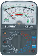 Мультиметр аналоговий SUNWA KS-278 (1200В, 12A, 20МОм, звукова продзвонювання, тест батарей)