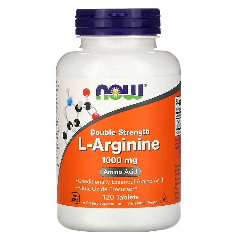 L-Arginine Double Strength 1000 мг Now Foods 120 таблеток, фото 1