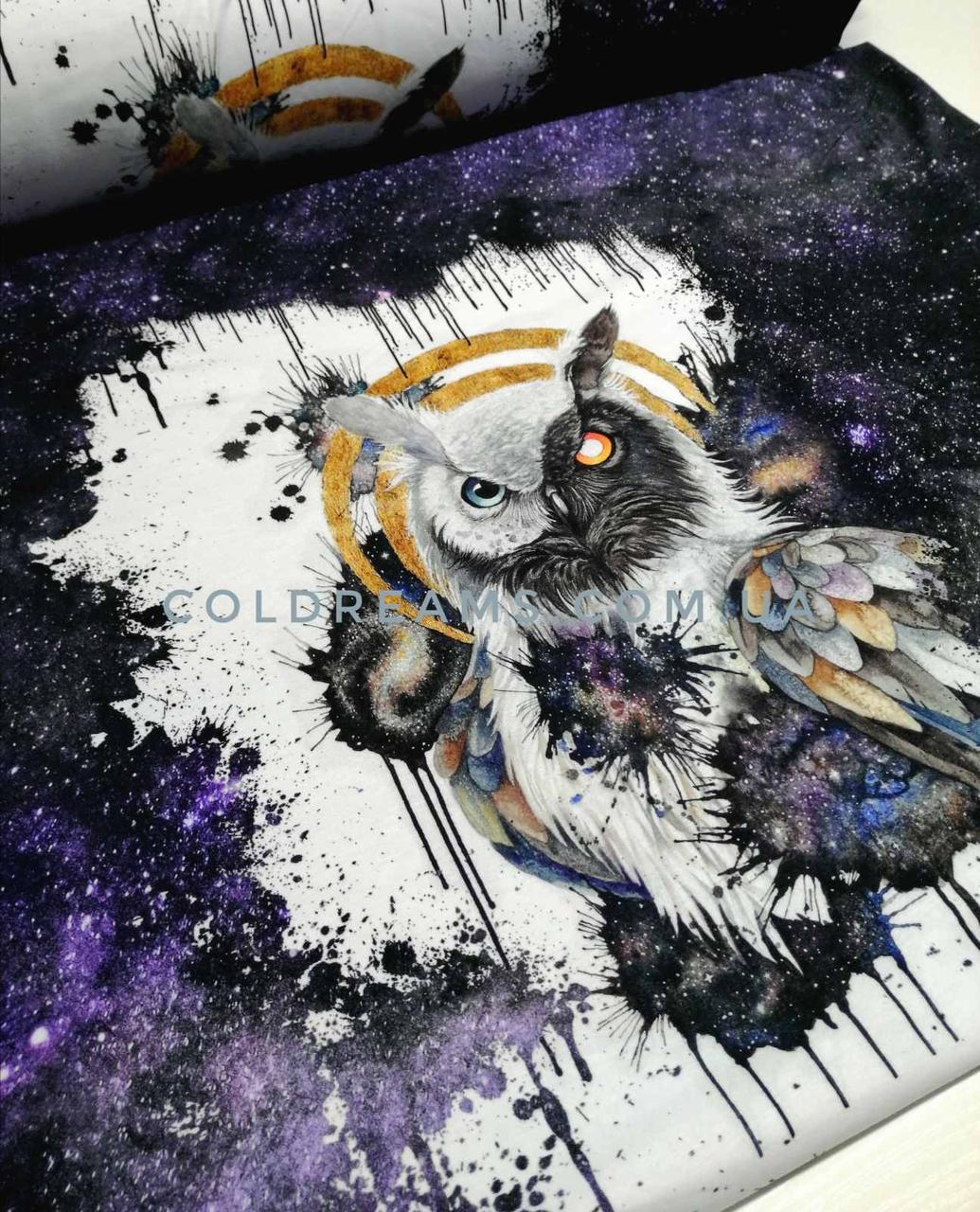 Стрейч кулір "Сова🦉" купон 75х180см. (діджитал).