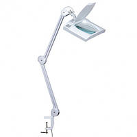 Лупа-лампа Zhongdi ZD-8609L Led посведка на струбцині прямокутна 5X, 5-кратне збільшення діам 190*157мм