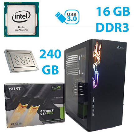 Golden Field Phantom Tower New / Intel Core i5-4590 (4 ядра по 3.3 - 3.7 GHz) / 16 GB DDR3 (2x8GB) / 240 GB, фото 1