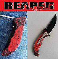 Складаний напівавтоматичний ніж Reaper – кишеньковий, туристичний, мисливський. Червоний