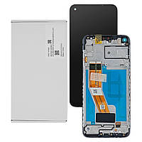 Дисплей Samsung M115 Galaxy M11 2020, GH81-18736A, с тачскрином, рамкой, Service Pack Original