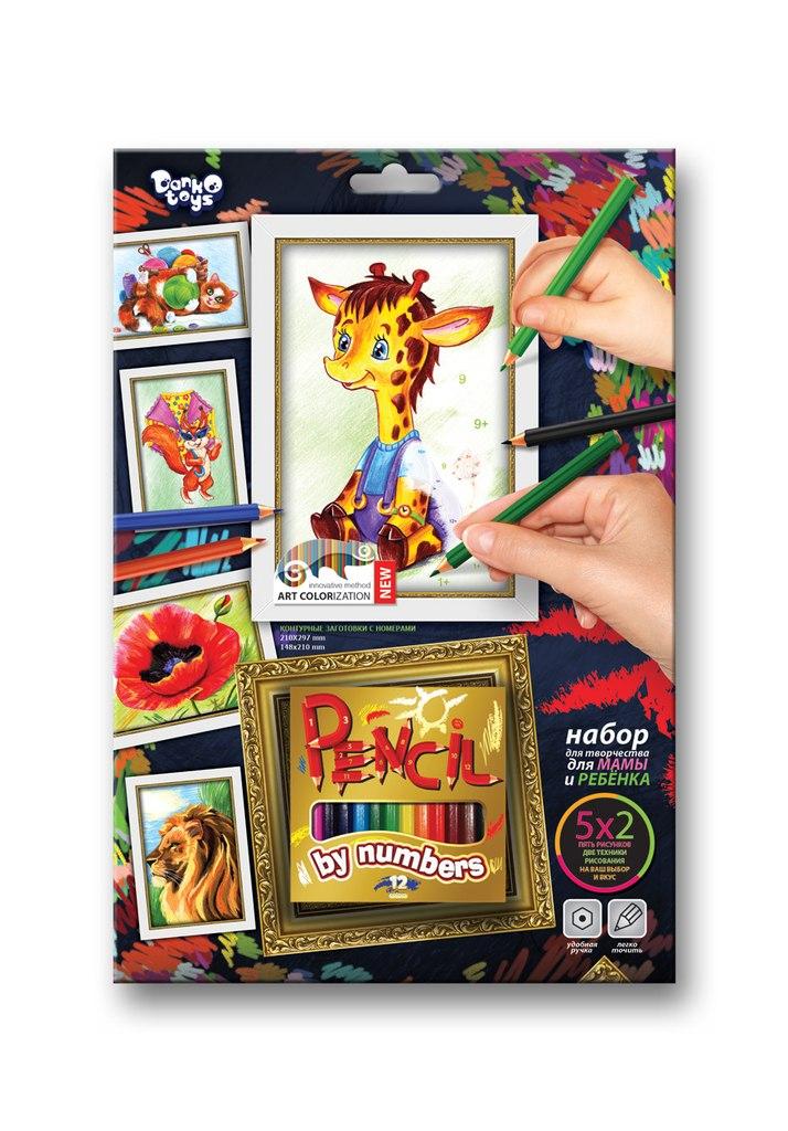 Картина за номерами Pencil by numbers PBN-01-01 Danko toys заготовка олівець креатив творчість для дітей