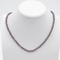 Буси кришталь 4х3 мм 48 см фіолетовий прозорий