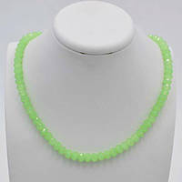 Буси кришталь 8х6 мм колір зелений нефрит 50 см