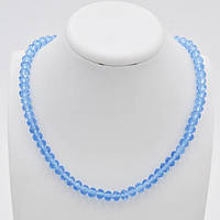 Буси кришталь 8х6 мм синій прозорий 50 см