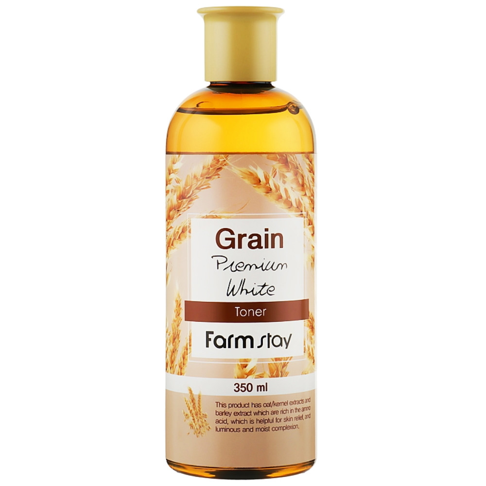Тонер для обличчя з екстрактом паростків пшениці FarmStay Grain Premium White Toner 350 мл, фото 1