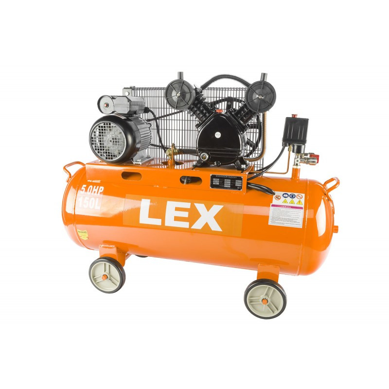 Компрессор с ресивером LEX LXC150 : 150 литров - 3,8 кВт | 8 бар | Чугунный блок (поршневый масляный) - фото 1 - id-p1320508392