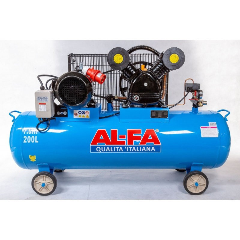 Компрессор AL-FA ALC200-2 : 5.2 кВт - 200 л. | Чугунный блок (2-x поршневый масляный) - фото 1 - id-p1320508463
