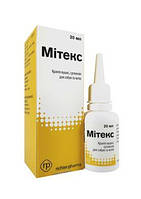Митекс Mitex вушні краплі потрійний захист від бактерій, дріжджів, кліщів та запальних симптомів, 20 мл