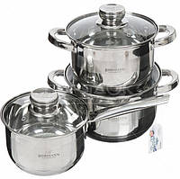 Набір кухонного посуду Bohmann BH-06-175, 6 предметів нержавіюча сталь, для індукції