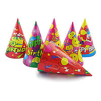 Бумажный Колпачок 24см Happy Birthday (красный) 586684661
