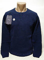 Теплий светр чоловічий колір синій джинсовий р. M, L