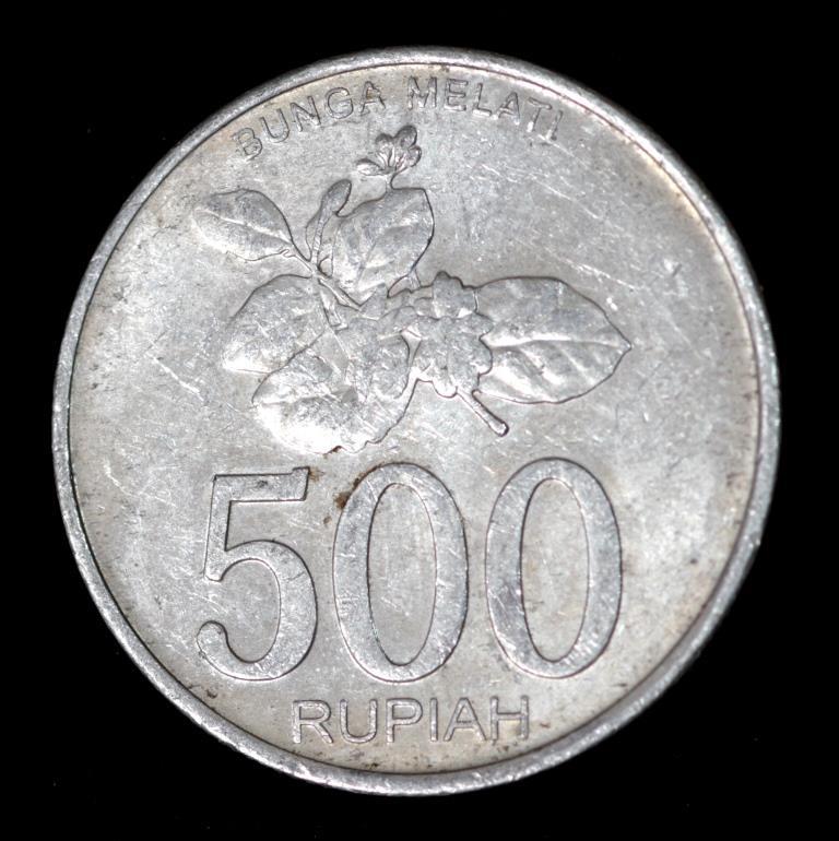 Монета Індонезії 500 рупій 2003 р. Квітка жасмину, фото 1