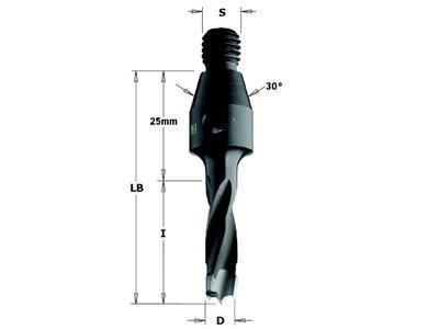 Свердла непрохідні з гвинтовим хвостовиком M10/30, серія 341 | 342 | 343