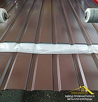 Профнастил з полімерним покриттям коричневого кольору RAL 8017, металопрофіль коричневий для забору та покрівлі