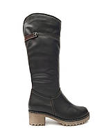 Сапоги зимние женские кожаные на низком каблуке удобные повседневные теплые классические 36 размера Romax 6167