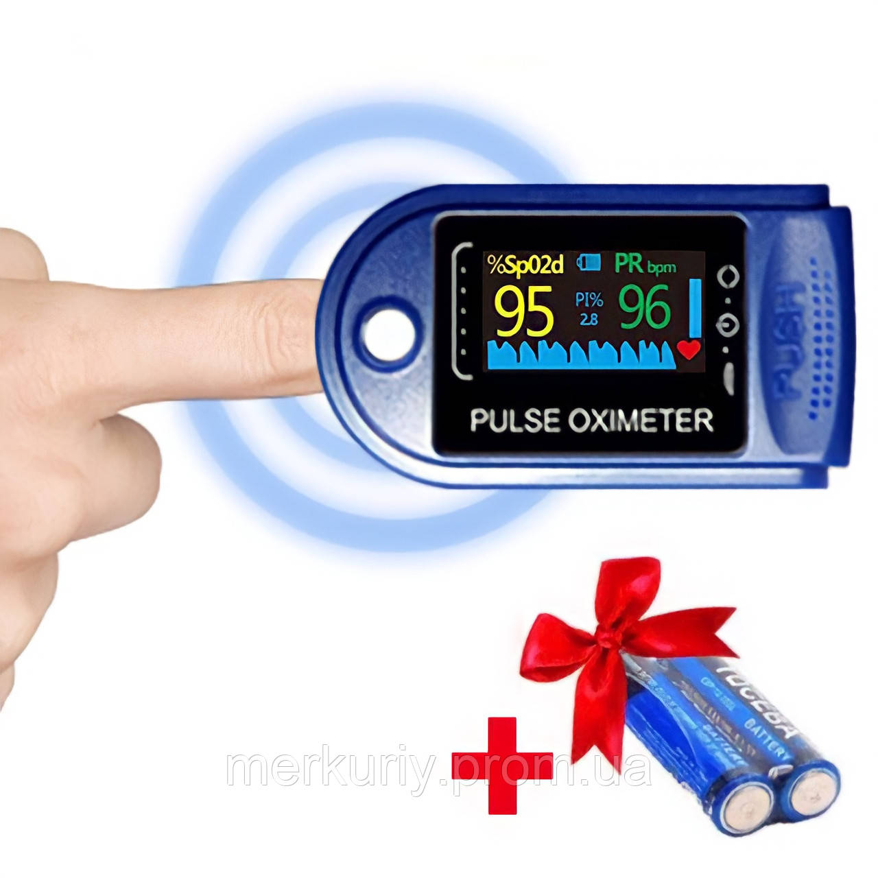 Пульсоксиметр Fingertip Pulse Oximeter |Пульсометр на палець |Оксиметром |Прилад для вимірювання кисню в крові