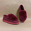 Бордові сліпони автоледі жіночі зимові міні уги теплі з хутром капці 37 р остання пара, фото 6