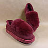 Бордові сліпони автоледі жіночі зимові міні уги теплі з хутром капці 37 р остання пара, фото 7