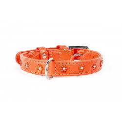 Нашийник для кішок CoLLar Glamour Квіточка з гумкою і стразами, рожевий