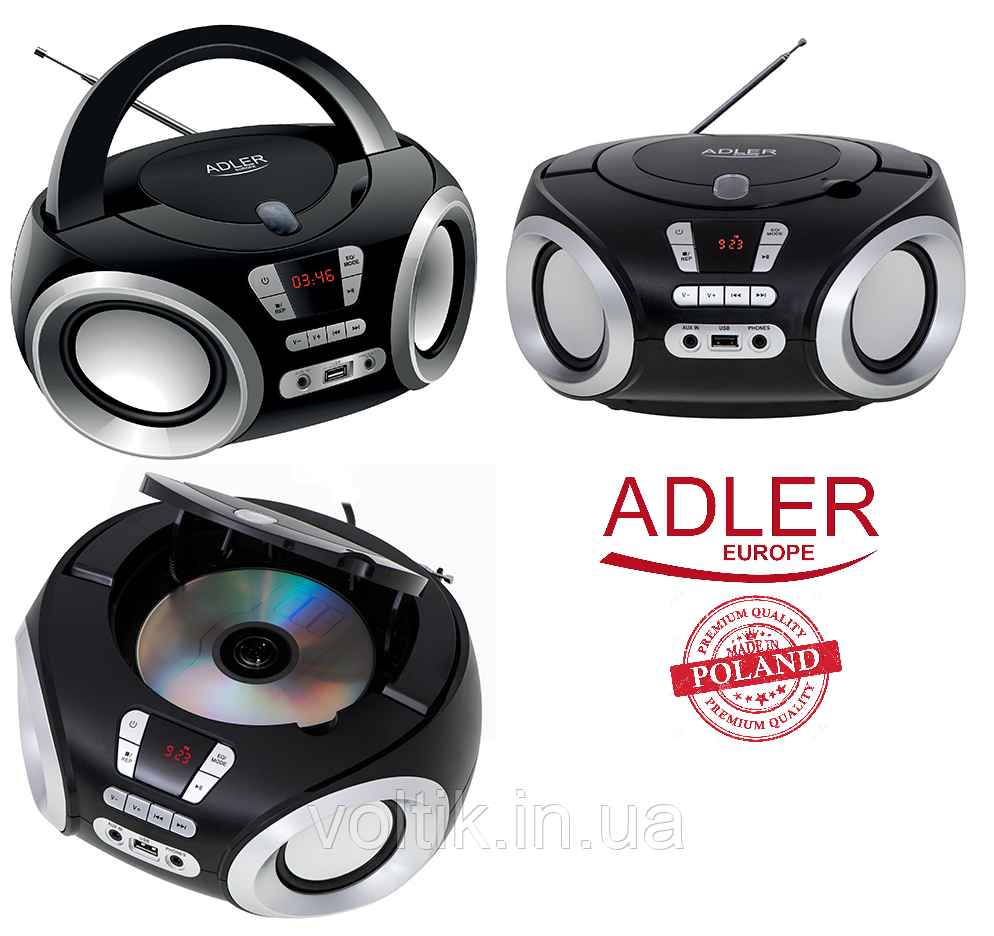 Adler Radio CD Portátil/USB/AUX
