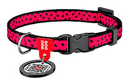Нашийник нейлон 20-30 см 10 мм Waudog Кавун Nylon Collar для собак та котів