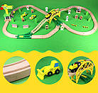 Залізна дорога з дерева дитяча, EdWone, 70 деталей, 3+ (Brio, Ikea) E21A17 (E16A10), фото 6