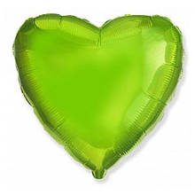 Фольгована кулька серце зелений (лайм) 18" Flexmetal