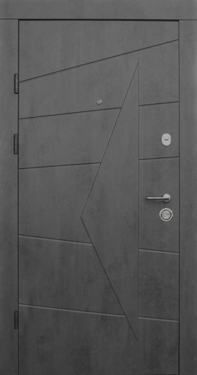 Вхідні двері Qdoors Преміум Акцент бетон темний/бетон сірий