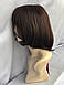 Перука каре з термоволос 2736 коса челка каштанова, фото 2
