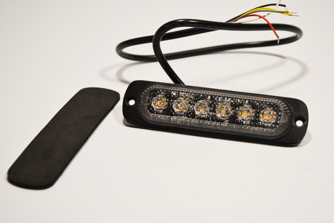 Габарит LED (NTK) 12v-24v 6-діодний жовтий стробоскоп, фото 1