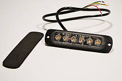 Габарит LED (NTK) 12v-24v 6-діодний жовтий стробоскоп