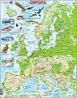 Пазл Larsen рамка-вкладыш Карта Европы с животными серия Макси (K70-UA)