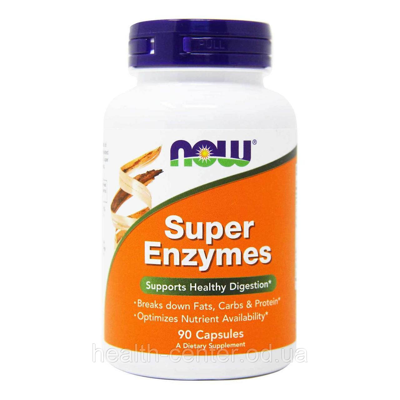 Супер Энзимы 90 капс Натуральные ферменты для пищеварения от метеоризма NOW Foods USA - фото 1 - id-p55397228