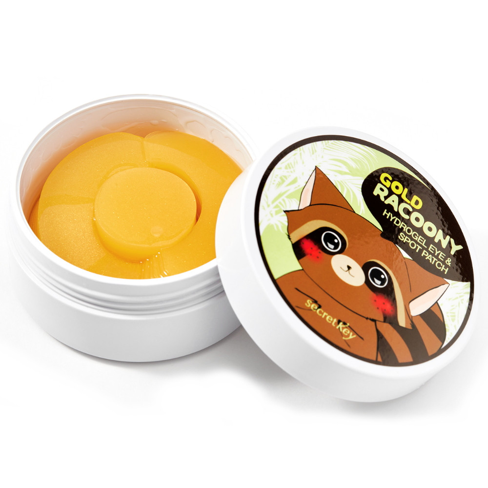 Гідрогелеві патчі під очі з золотом Secret Key Gold Racoony Hydrogel Eye Spot Patch 90 шт (8809305999215), фото 1