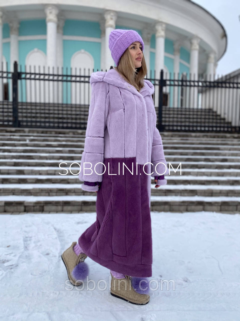 Шуба з норки велюровою з капюшоном, фото 1