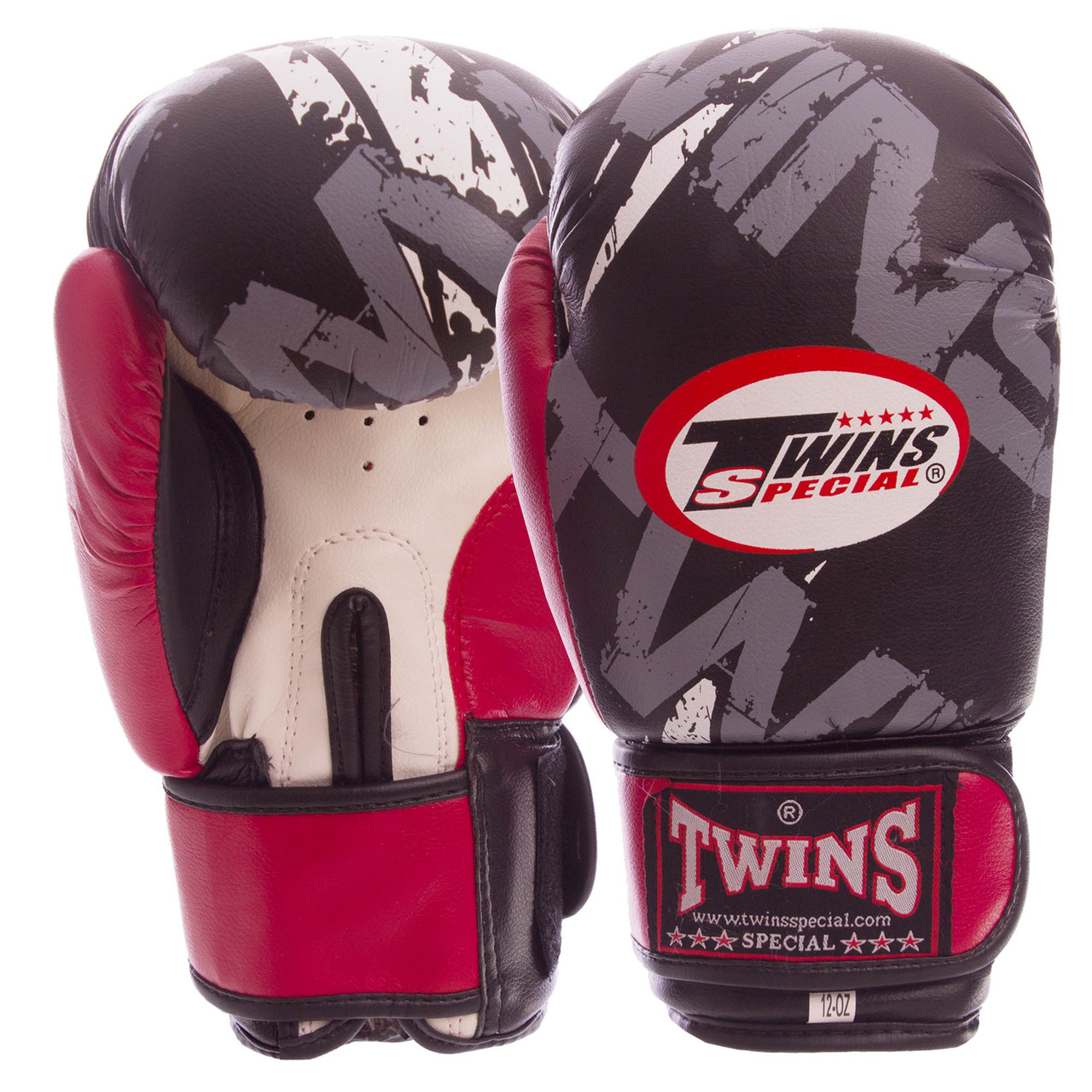 Боксерские перчатки PVC на липучке TWINS TW-2206 красные, 6 унций - фото 1 - id-p1291184092