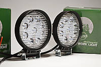 Светодиодная LED фара круглая рабочая 27W/60° 27Вт,(3Вт*9ламп) (SLstart) (комплект)