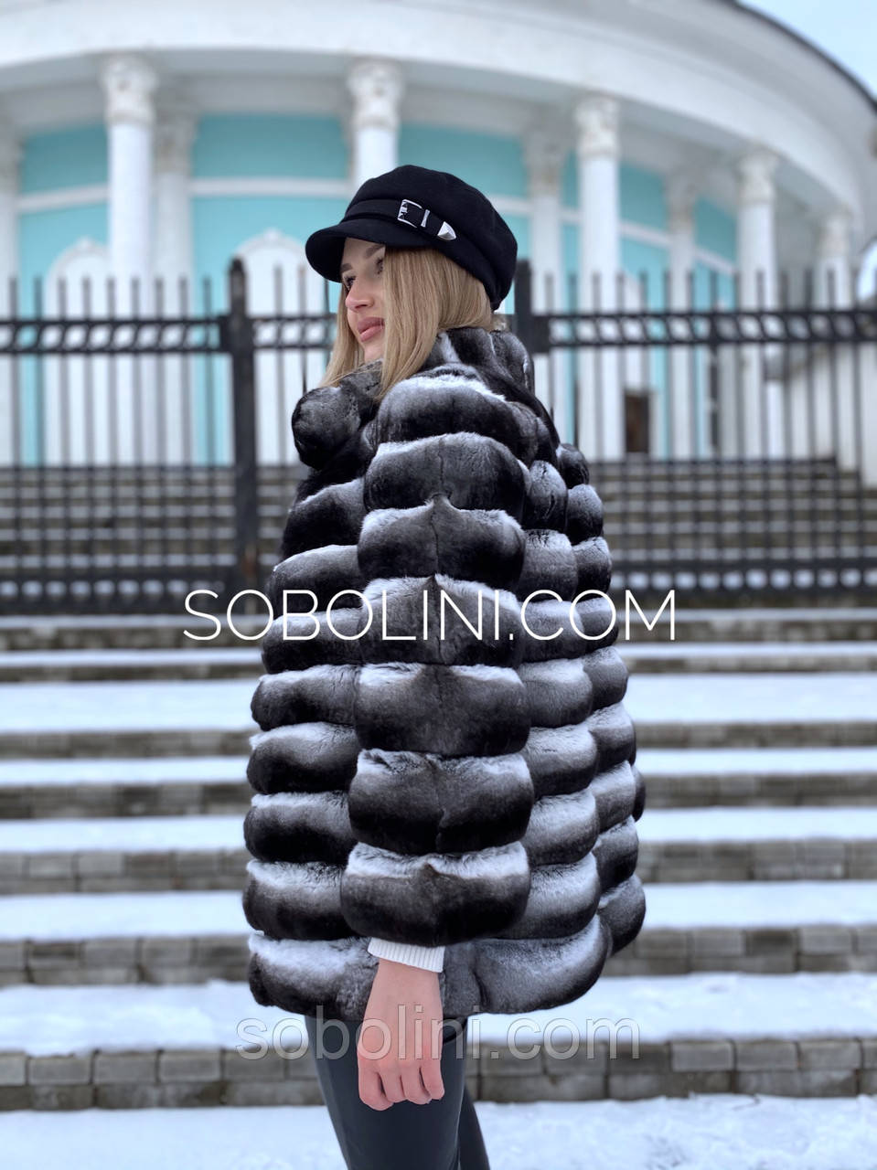 Кожушок з шиншили, комір стійка складальна, фото 1