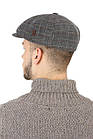 Кепка чоловіча восьмиклинка сіра з вовни, фото 2