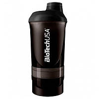 Шейкер багатокомпонентний чорний BioTech Shaker Wave + 3 in 1 500 ml Black