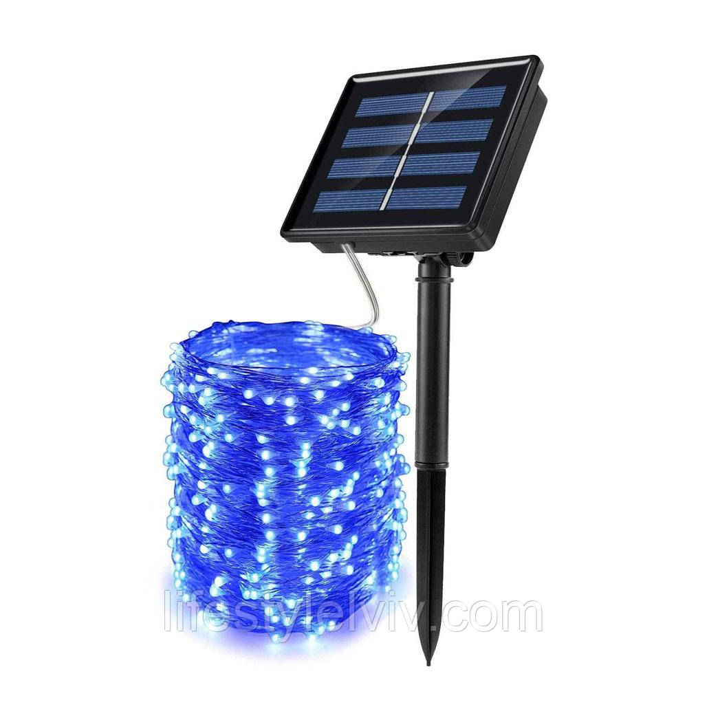 Гірлянда на сонячній батареї 100 LED / Гірлянда дріт краплі роси з ріними режимами