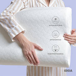 Ортопедична подушка Memory Pillow з ефектом пам'яті, 63х43х10/8 смс