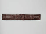 Чорний шкіряний ремінець для наручних годинників з фактурою під крокодила, 22 мм (20мм), фото 3