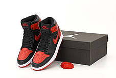 Чоловічі кросівки Nike Air Jordan. White Black Red. ТОП Репліка ААА класу., фото 2