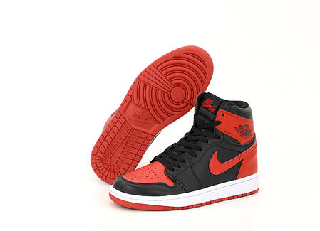 Чоловічі кросівки Nike Air Jordan. White Black Red. ТОП Репліка ААА класу., фото 2