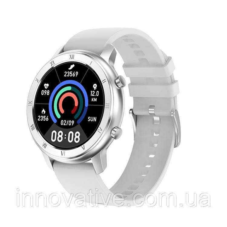 Розумний годинник NO.1 DT89 Silicone з тонометром і пульсоксиметром (Сріблястий)