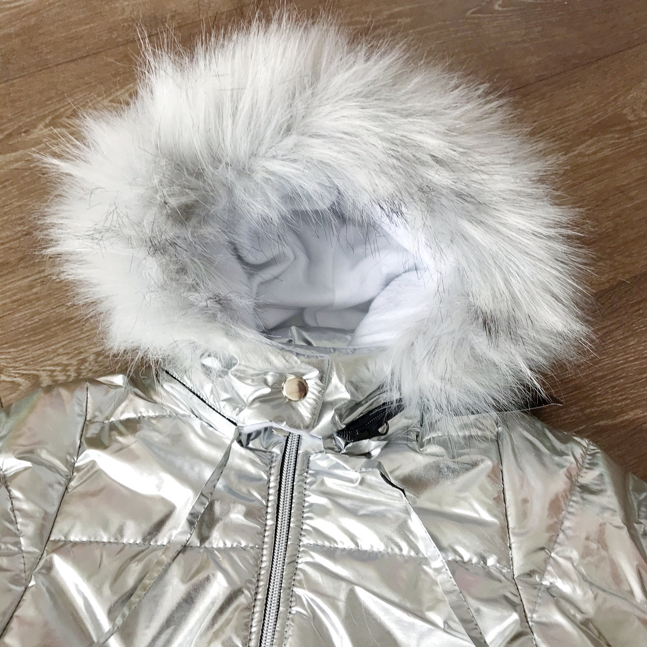 Комбинезон детский зимний серебро металлик, размер 86-92 - фото 4 - id-p1320845718